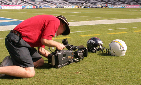 Denver Broncos vs San Diego Chargers, Monday Night Football, professional production crews  